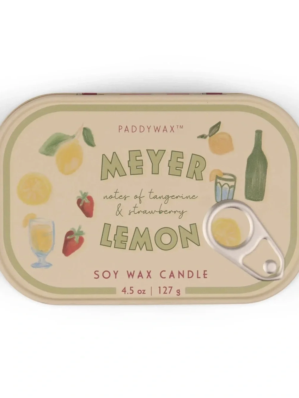 Paddywax Bistro 4.5 oz Tin Candle Meyer Lemon
